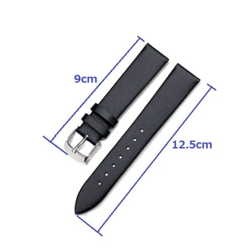 18mm Wide Supple Leather Watch Strap, Black, No Stitching, Elegant and Clean, Includes Tools