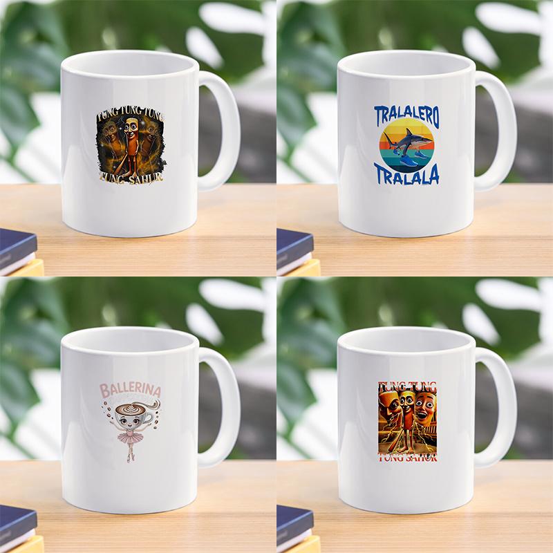Tung Tung Tung Sahur Mug Creative Coffee Cups Drinks Cup Handle Drinkware Thanks Gifts