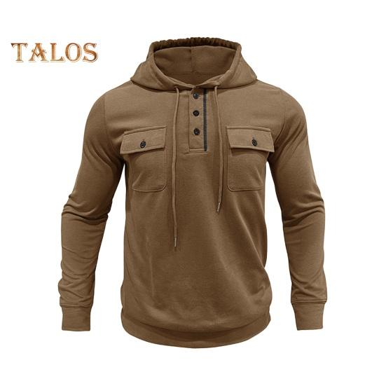 

Осінь-весна Чоловічий топ із зав’язками, нагрудними кишенями на ґудзиках, з капюшоном і довгими рукавами, чистий колір, еластична манжета, спортивна повсякденна толстовка середньої довжини M кавовий