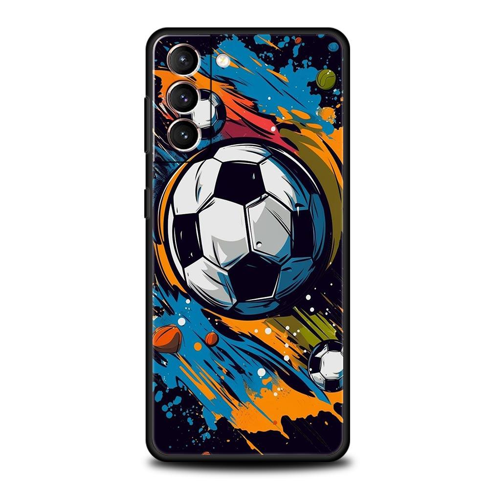 Football Passion Soccer Ball Phone Case For Samsung Galaxy S24 S23 S22 S20 Ultra S21 FE 5G S10 S9 Plus S10E S8 Silicone Cover