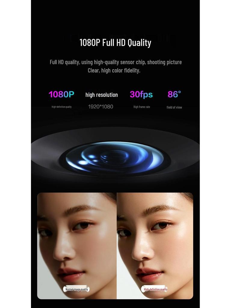 Aoni C17 1080P HD Webcam with USB, Wide-Angle, and Built-in Mic