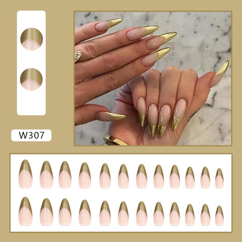 European And American Nail Art Pieces, Sweet And Cool Wind Nails, Matte Texture, Comic Style White, Long Ballet Wearing Nail