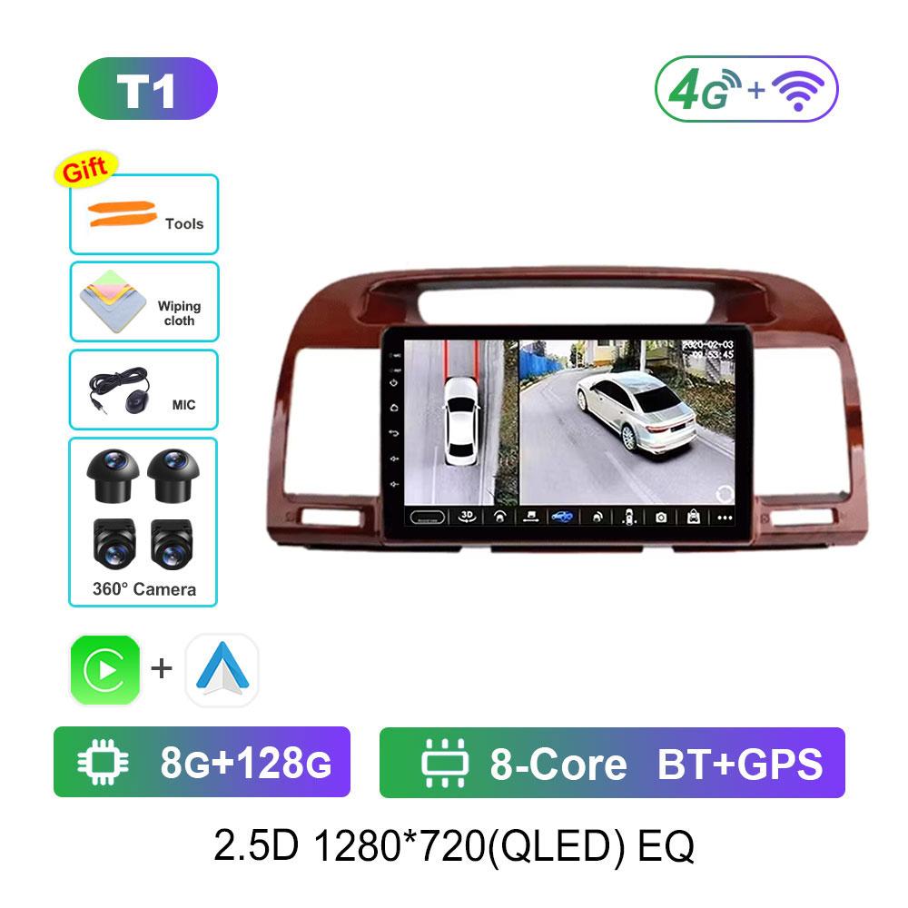 Car Video Multimedia Player Bluetooth for Toyota Camry 5 XV 30 2001 - 2006 WiFi Android 14 GPS Navi 2.5D Screen Auto Tools