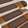 Vidaxl Maty Na Schody 15 Szt. 65X21X4 Cm Brązowe Prostokątne Krawędzie