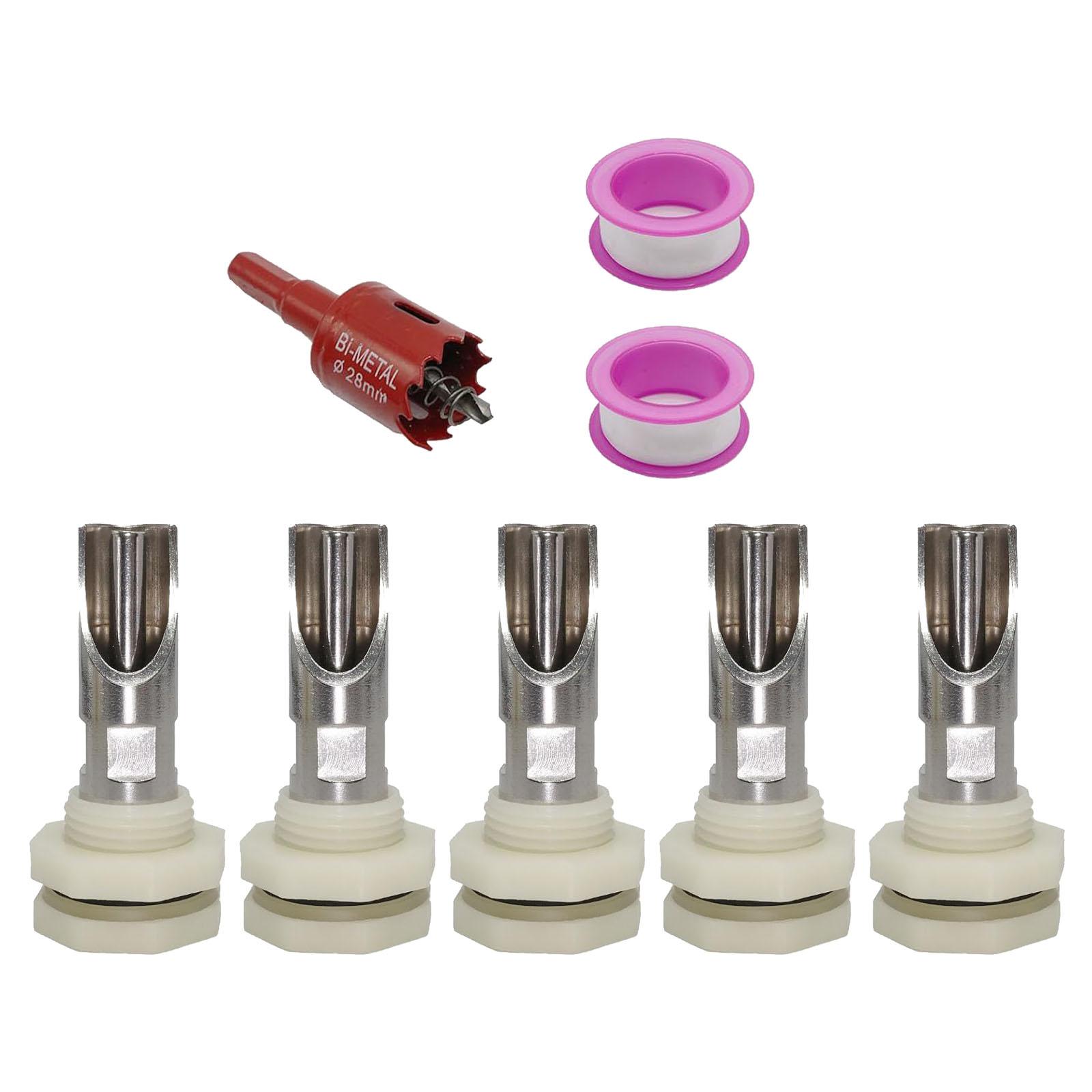 Набор из 5 автоматических поилок-сосков для свиней, прочная поилка из нержавеющей стали, кормушка для свиней и коз с соединителями 5PCS