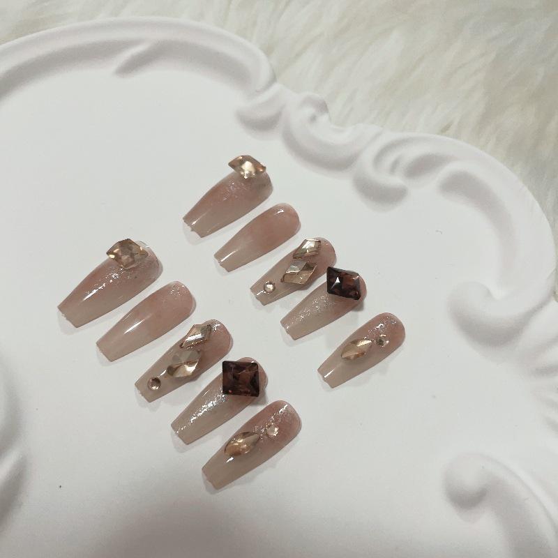 Luxurious Handmade Translucent Nail Tips for Autumn/Winter – Soft Texture, High-Class Feel