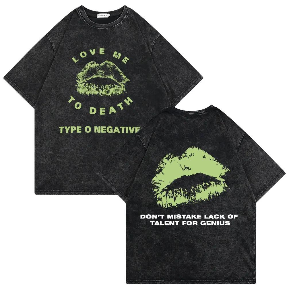 2026 Washed Vintage Type O Negative Who Will Save The Sane Tshirt Men Women Rock Metal Gothic T-shirt Man Oversized Cotton T Shirts