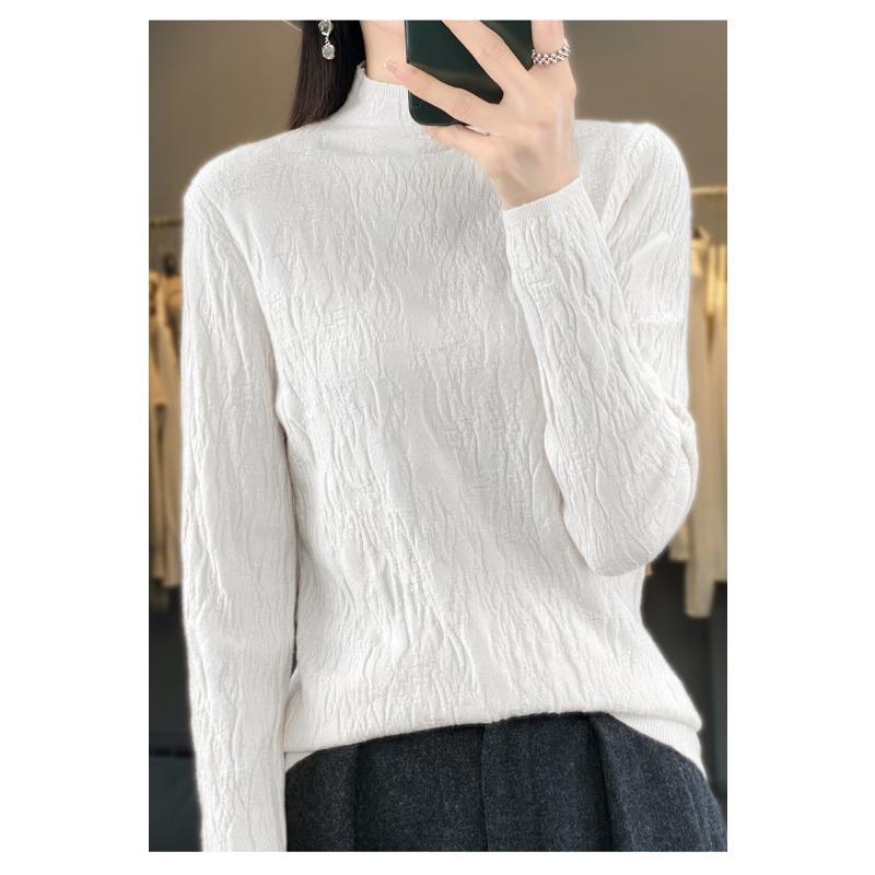 Semi-turtleneck bottoming shirt women's spring inner sweater autumn new high-end top slim-fit knitted sweater