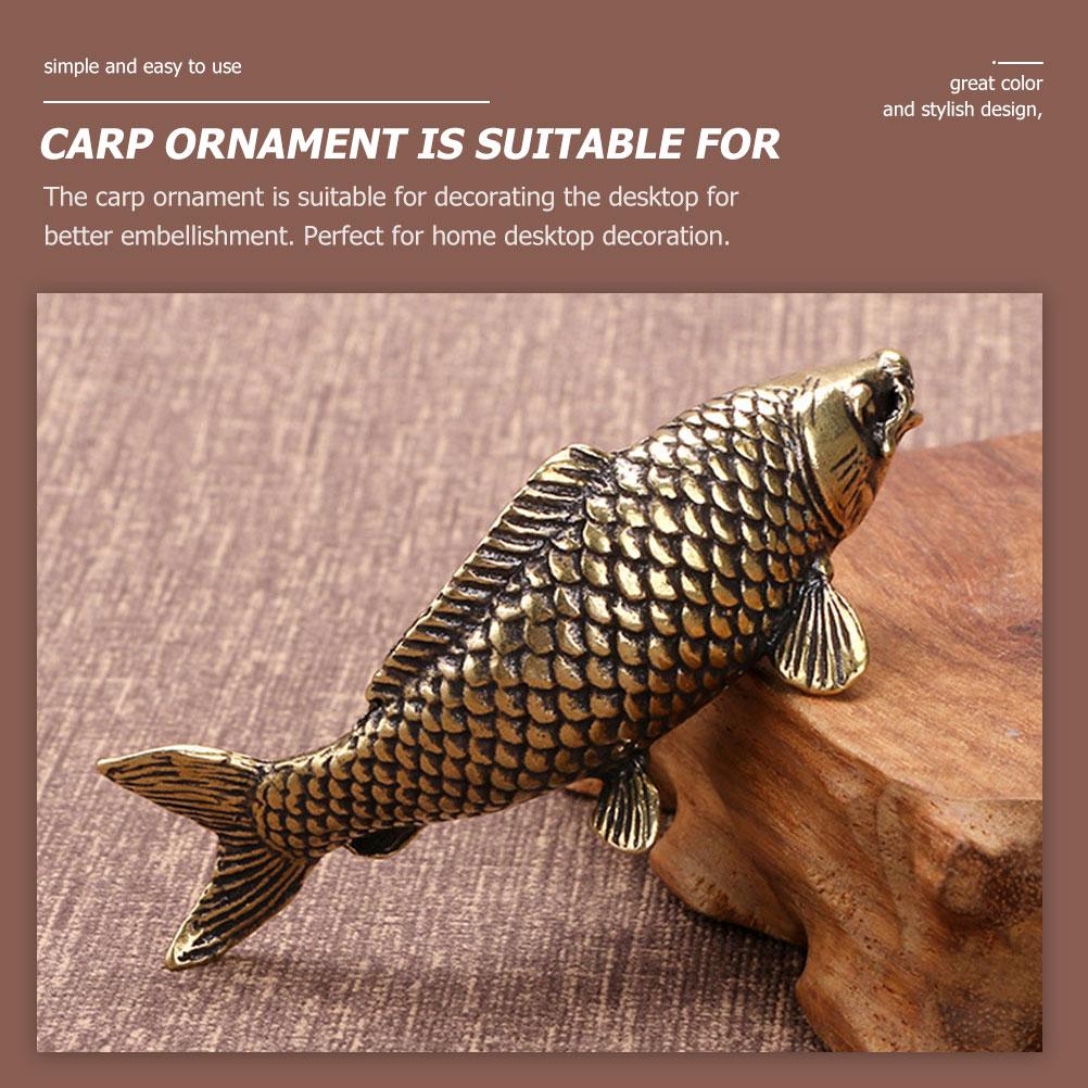 Kupfer Koi Ornament Karpfen Figur Statue Schreibtischschmuck Tisch Vintage Dekor Handwerk Retro Zuhause Modell Tischplatte