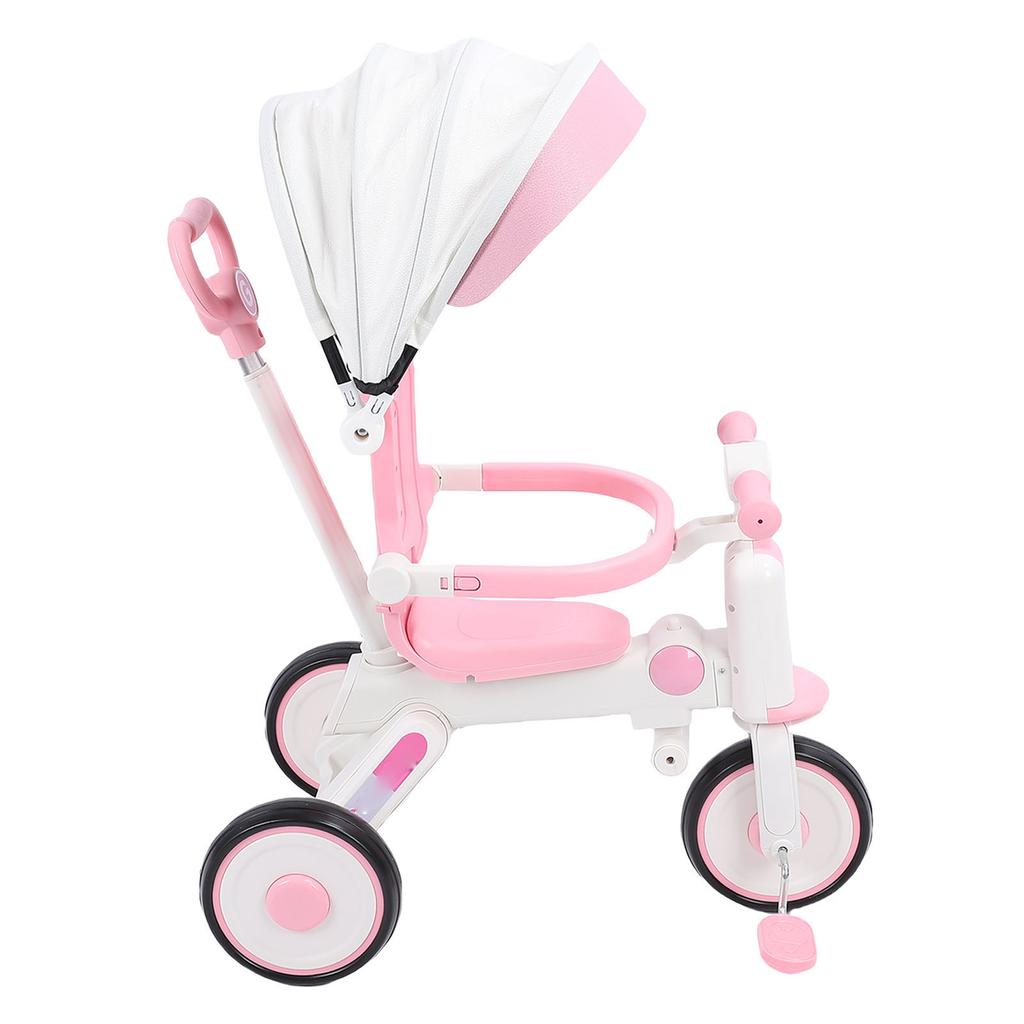 Baby Tricycle with   Parents Push Handle Music Light Folding Canopy Toddler Kids Trike for 18 Month to 5 Years Boys Girls