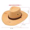 Unisex Artificial Suede Beach Cowboy Hat Wide Brim Solid Color Sun Sunscreen Cap Breathable Sun Protection Party Cosplay Hat