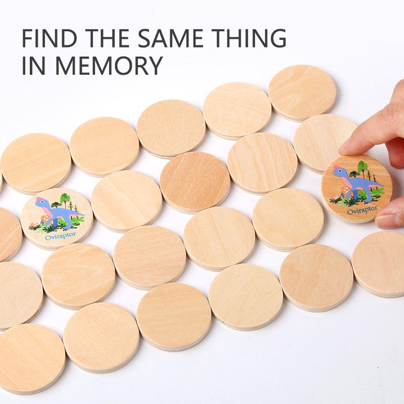 Wooden Dinosaur Matching Game: Early Education Puzzle for Animal Cognition and Focus Training