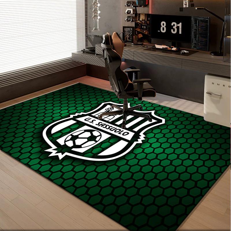 1 Stück Teppich Sassuolo Fußballwappen Design Teppich, Stuhlteppich, Läufer für Büro Schlafzimmer Wohnzimmer Schlafzimmer, Fußabtreter Dekoration Weihnachts-Fan-Geschenke