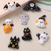 8Pcs New Resin Cartoon Halloween Bats, Cats, Ghosts Series Flat Back Cabochons Scrapbooking DIY Jewelry Craft Decoration
