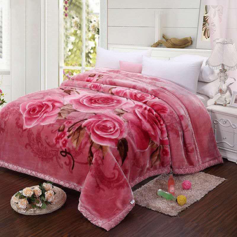G5Z Double Layer Thickened Raschel Blanket - Cozy Autumn/Winter Quilt for Couples or Wedding Cover