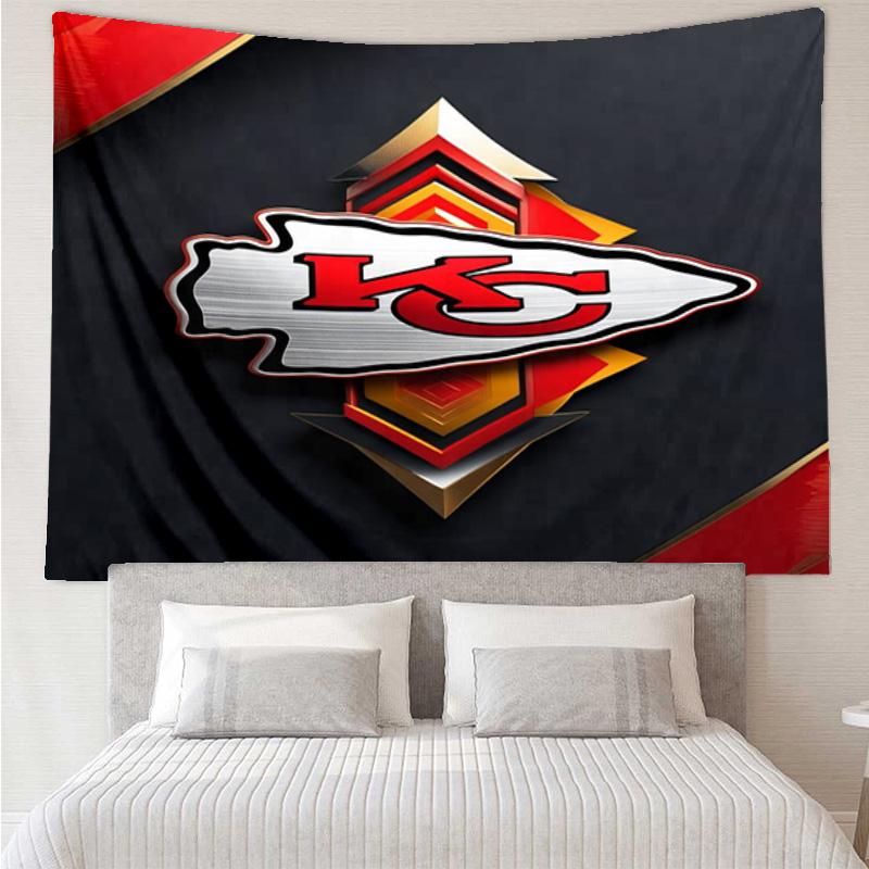 1PC City Chiefs Emblem Printed Tapestry Room Decoration Wall Hanging for Living Room Bedroom, Dormitory, Birthday and Christmas Gifts