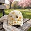 Baseballpet voor Dames, Baseballpet met Geborduurde Bloemen- en Vogelpatroon, Verstelbare Pasvorm Tuinzonnehoed voor Lente Zomer Buiten