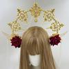 Heiligenscheine Kronen Marien Göttinnen Stirnband Göttinnen Kopfschmuck Kopfschmuck Tiaras Kronen Halloween Cosplay Hochzeitskostüm