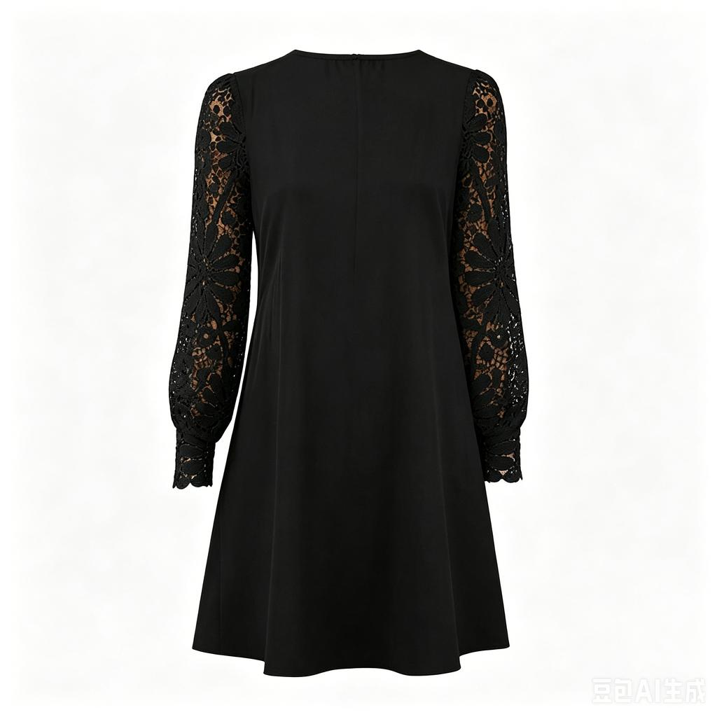 Women's Long Sleeve Lace Dress Casual for Everyday Wear