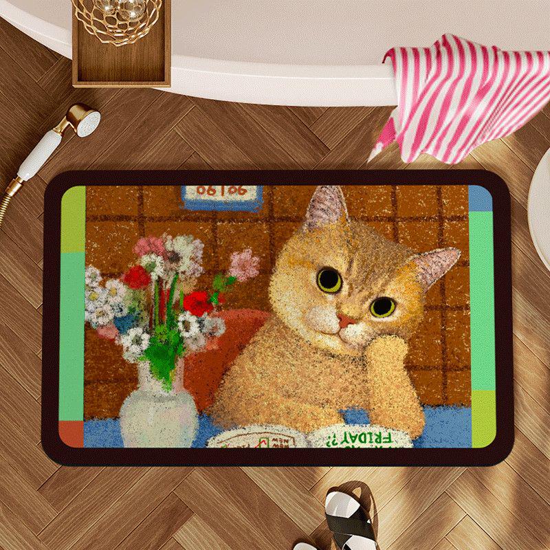 Cute Kitten Non-Slip Water-Absorbent Bathroom Mat