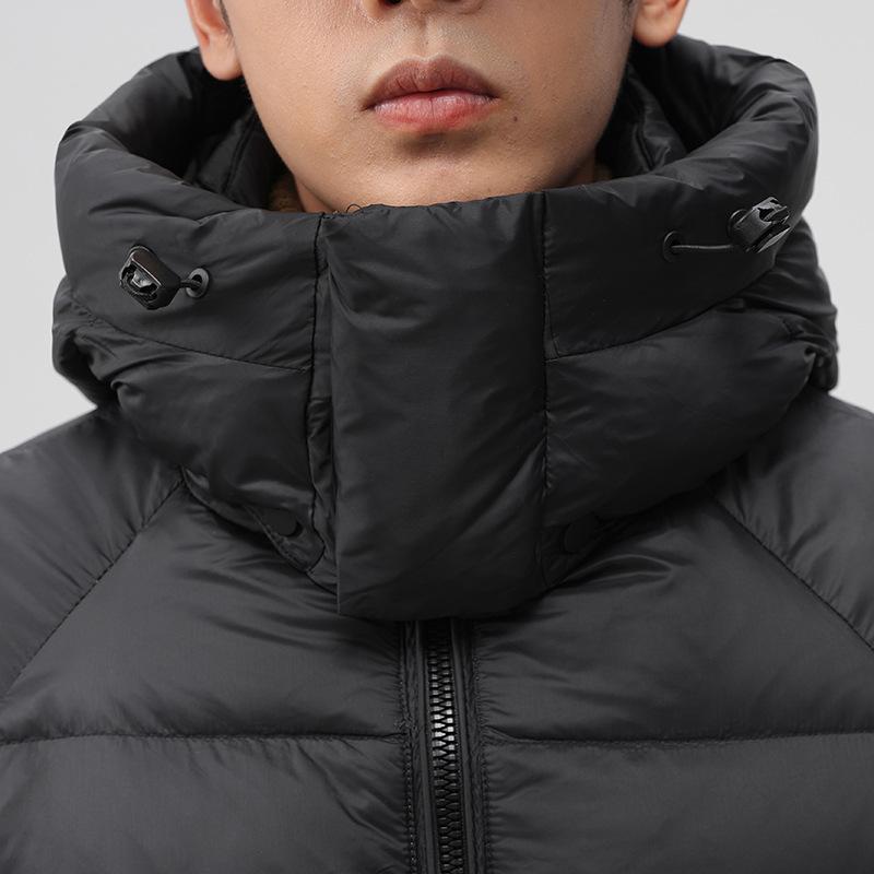 Piumino Uomo Invernale Piuma d'Anatra Bianca con Cappuccio Antivento Caldo Giacca Moda Coppia Versatile Top