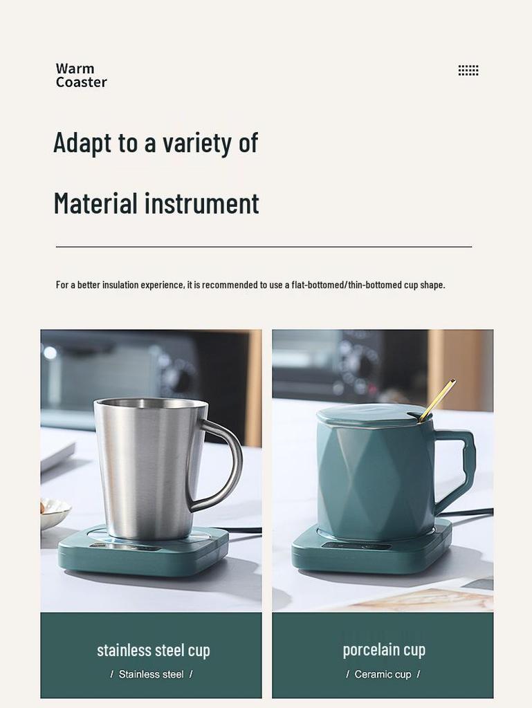 Smart Heated Coaster: 55° Temperature Control Cup and Milk Warmer