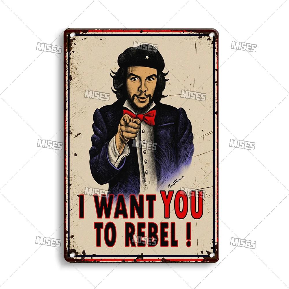 MISES 2008 Klassisk Film Che Guevara Metallaffisch Gammal Metallplåt Retro Metallplatta Väggplatta Hemklubb Industriell Dekor
