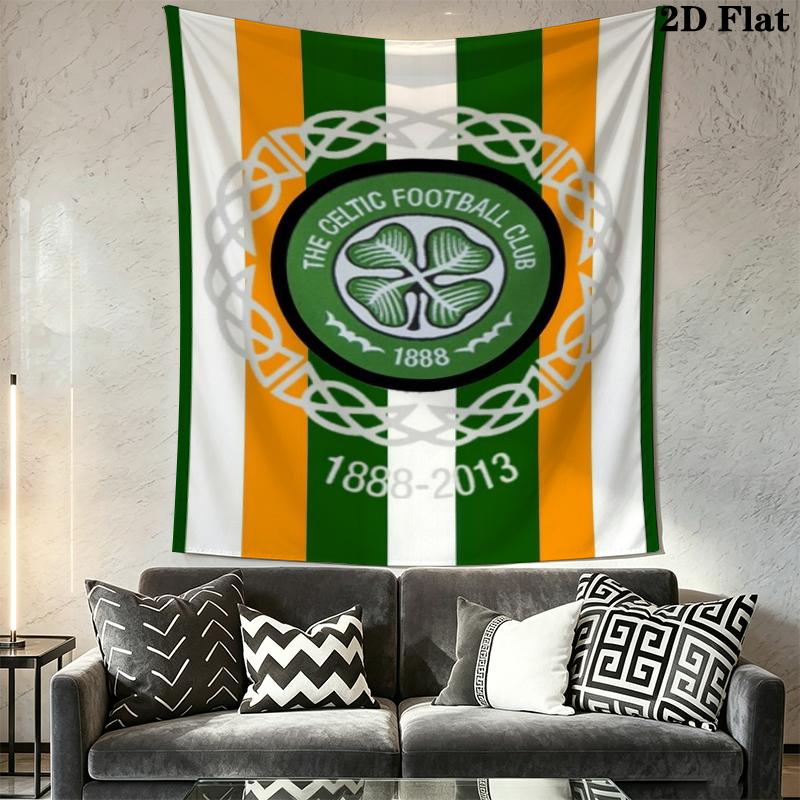 Celtic Football Club Wall Tapestry Aesthetic Wall Hanging Printed Fabric Blanket Decorative Tapestries for Bedroom Living Room Home Decor