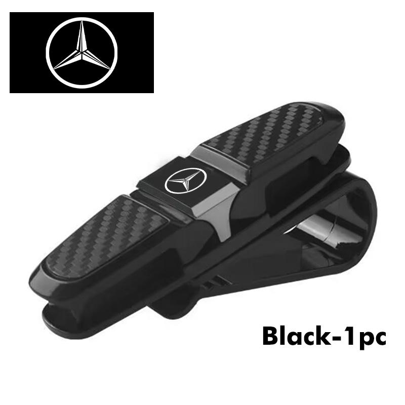 For Benz Car Sunglasses Clip Card Ticket Holder Carbon Fiber Sunglasses Clip Accessories Exclusive AMG W124 W203 W204 SPRINTER V GH1
