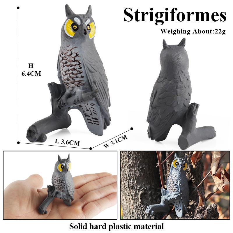 Oenux Forest Bird Animals Wild Ostrich Magpie Owl Crow Flamingos Figurines Action Figure PVC Garden Decoration Miniature Kid Toy