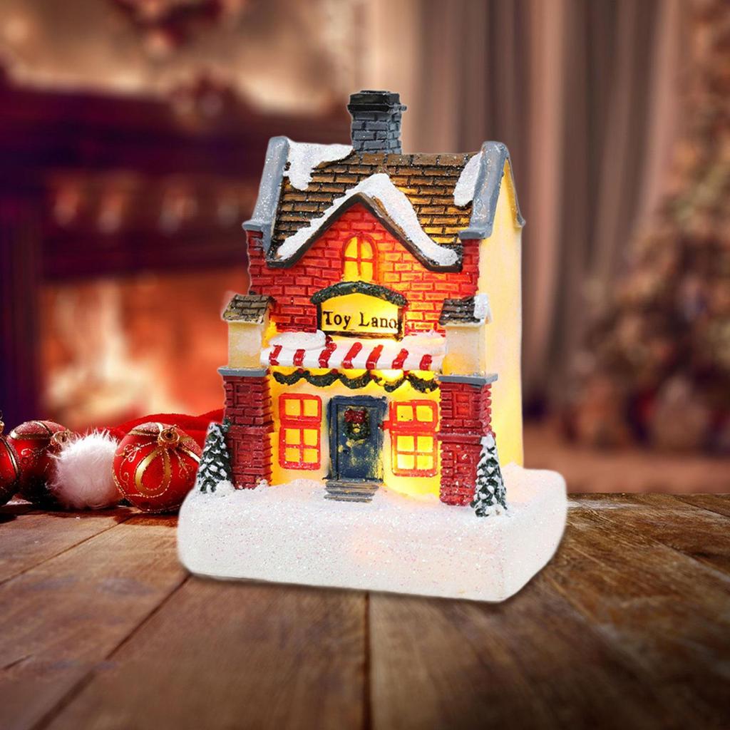 Lighted Up Christmas Village House Scene Decoration LED