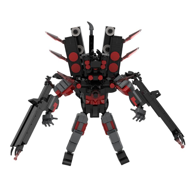 New Titan Guitor Speaker Man Building Blocks Set Creative Skibidi Toilet With Battle-axe DIY Bricks Toys For Boys Christmas Gift