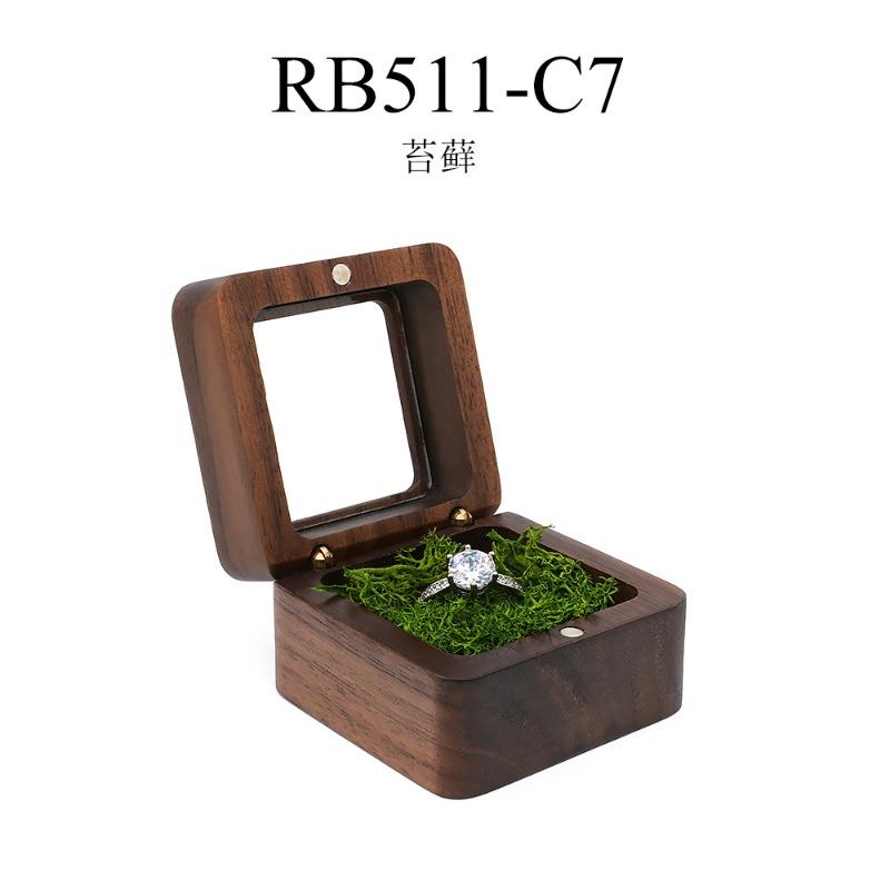 Walnut wood jewelry box - wedding ring box for engagement, diamond ring, valentine's day gift, and storage