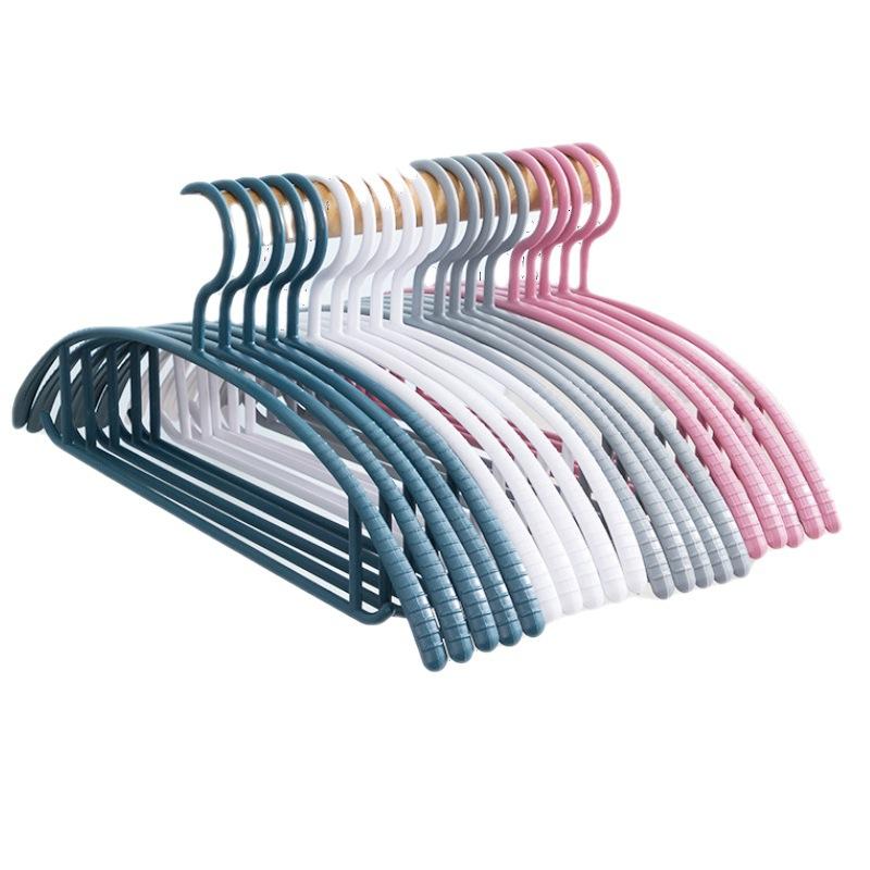 10 ks Hrubé plastové věšáky, Protiskluzové a nezanechávající stopy, Velmi odolné pro mokré/suché použití, Prostorově úsporný organizér do skříně