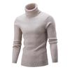 Men's Slim Fit High Collar Knitted Sweater Pullover - Trendy Cross-Border Autumn/Winter Long Sleeve Twisted Design