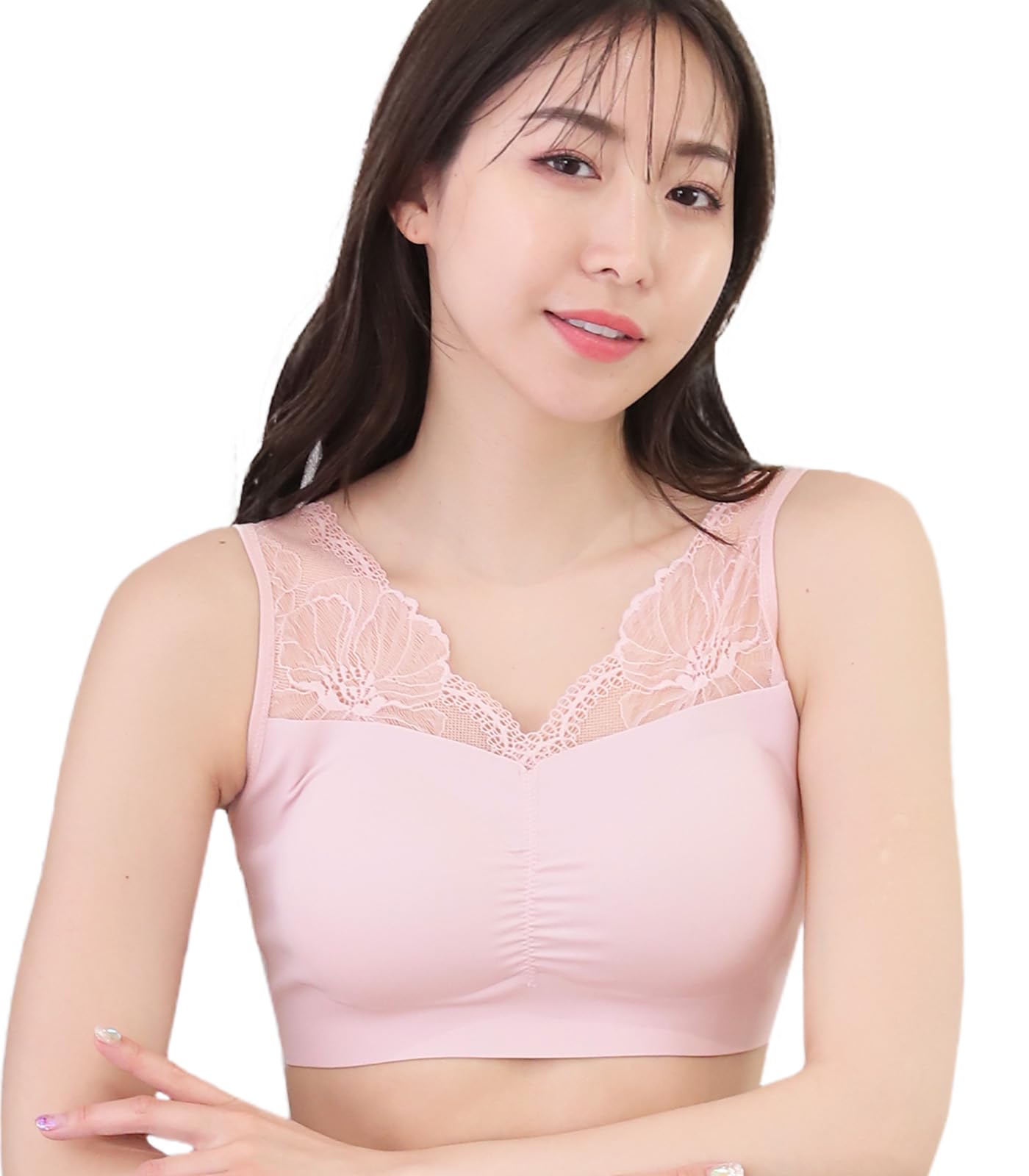 

Кружевной бюстгальтер Laurea Core Core Wireless, идеально подходящий для простого цветочного верха и элегантный оверсайз для, подходящий для женщин в розовый