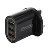 Fast Charging 3-USB Multi-Port QC3.0 Travel Phone Charger (5V/9V/12V) - US/EU/UK Specs