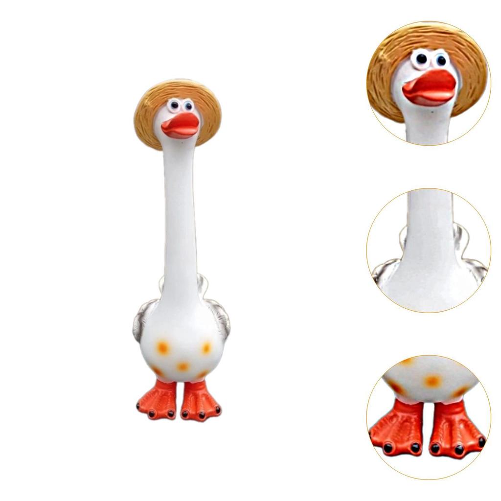 Duck Ornament Garden Decoration Cute Collectible Resin Ornament Long Neck Goose Sculpture for Home Tabletop Porch Indoor Lawn
