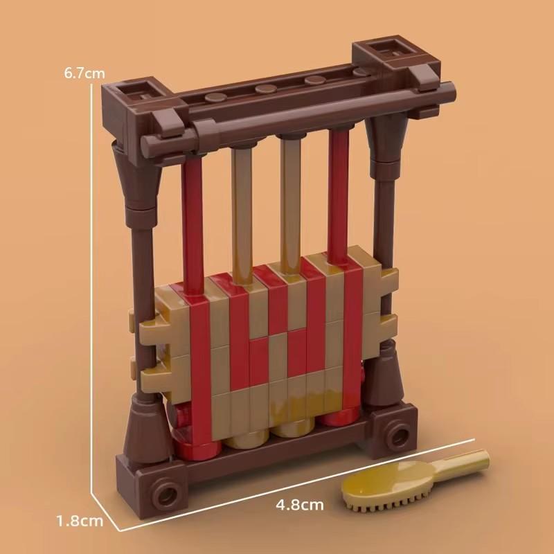 MOC Notice Board Building Block Set Bee Farm Fountain Bonfire Stove Medieval Town Street View Water Wall Bridge Road Sign Brick Toy