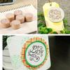 1 Stück Kreativer Retro Runder Holzstempel Beliebter Handschrift Wunsch Sentiment Holz Gummi Runder Stempel Floral Wort Wählen