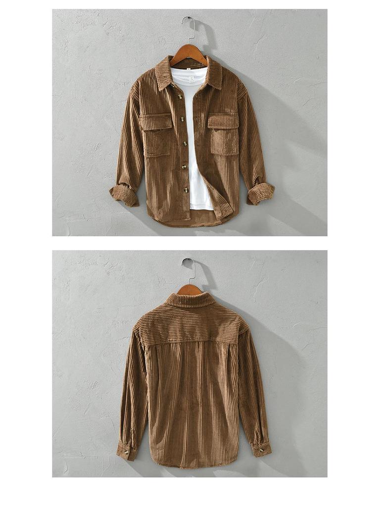 Men's Autumn/Winter Corduroy Long-Sleeve Casual Shirt Jacket