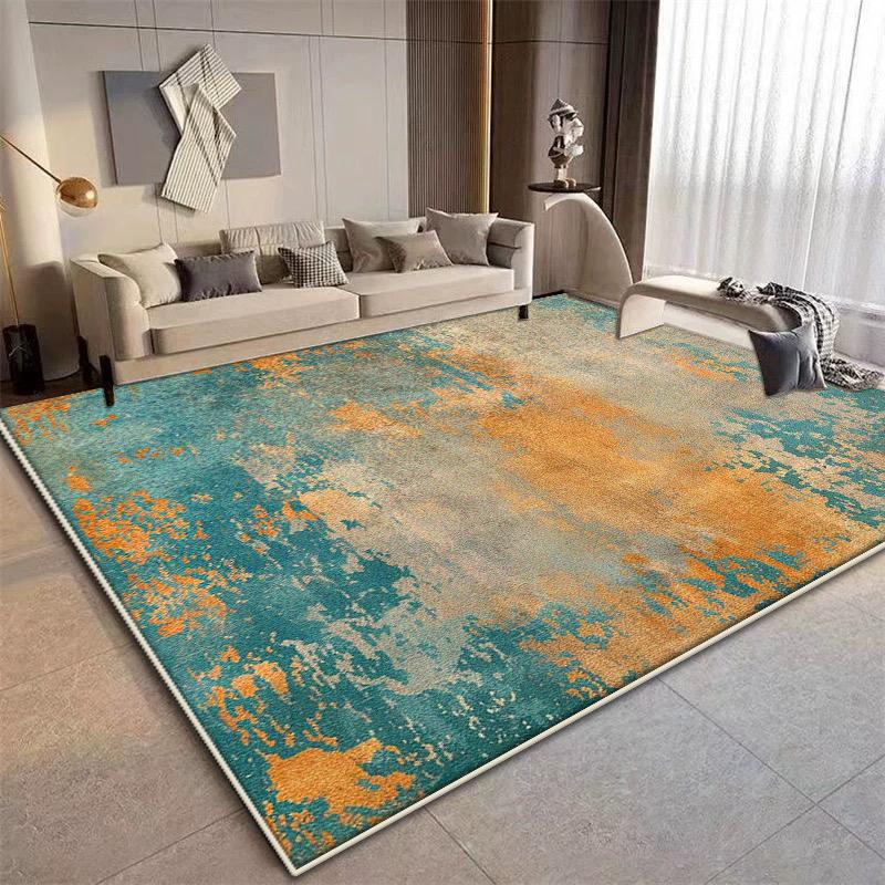 Orange Large Area Carpets for Living Room Modern Abstract Decoration Sofa Bedroom Rug Bathroom Cloakroom Non-slip Door Mat Floor