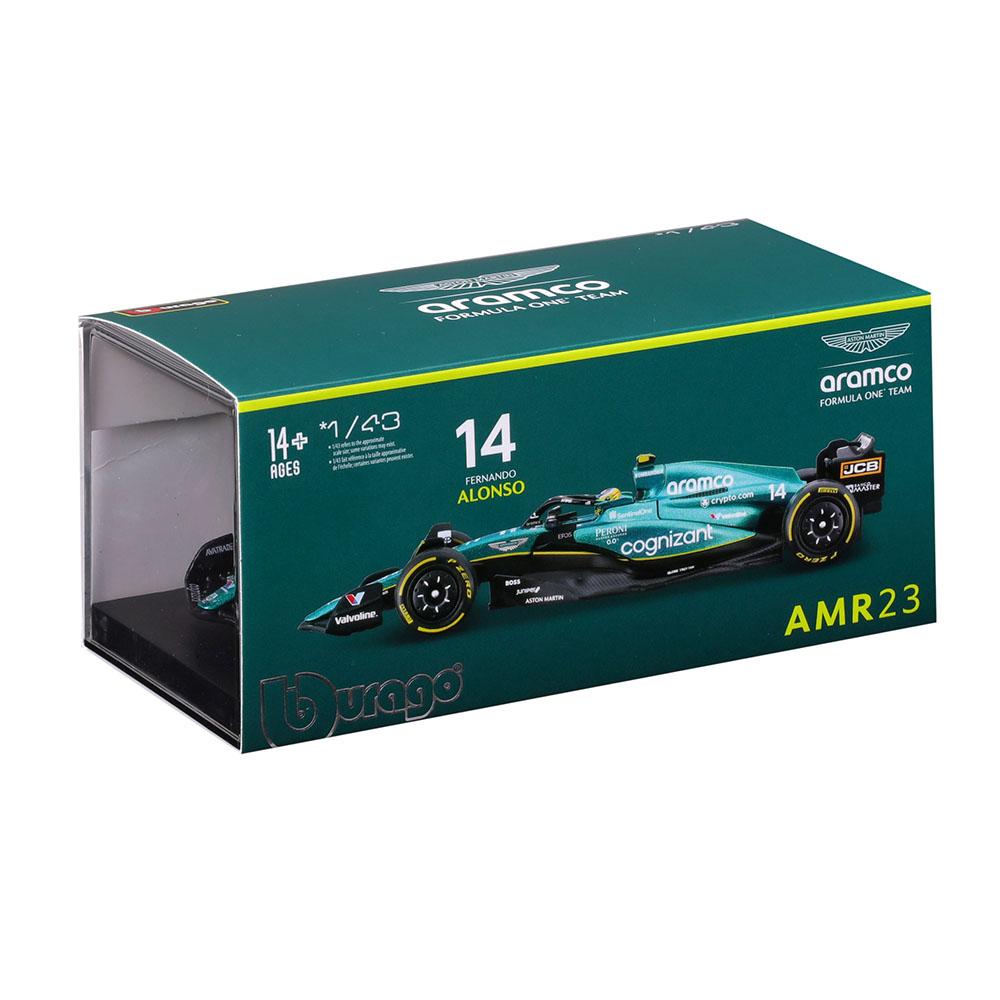Bburago 1:43 2023 F1 Aston Martin 14# Fernando Alonso 18# Lance Strulovitch Alloy Luxury Die Casting Car Model Toy Series