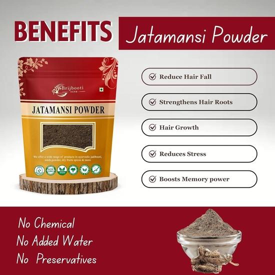 Brijbooti Jatamansi Powder for Strong, Shiny, and Silky Hair -(100 Gr) | Natural Hair Mask & Pack for Texture & Color | Promotes Hair Growth