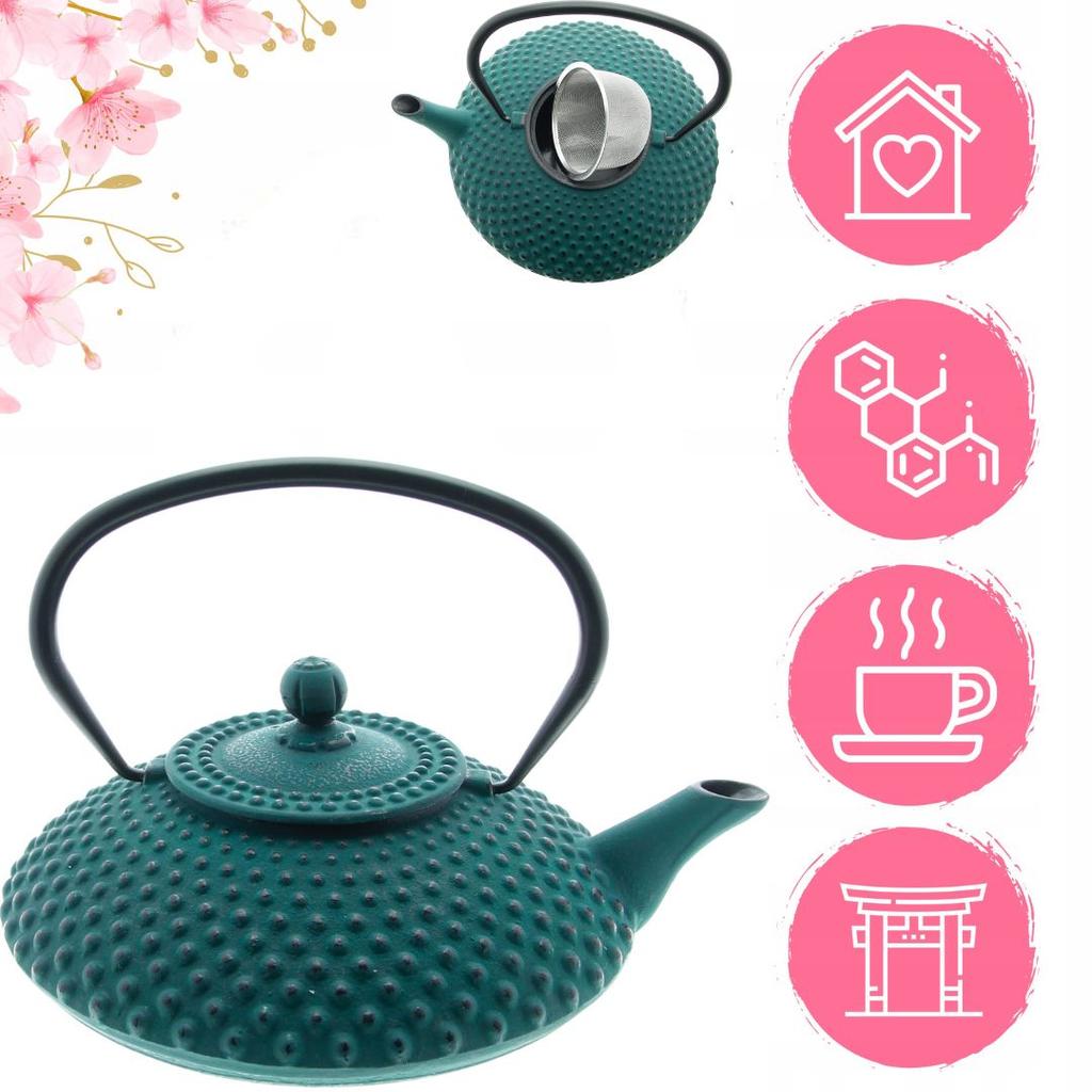 Kettle, Teapot, Cast Iron Infuser With Herb Tea Strainer 1.25 L Cast Iron