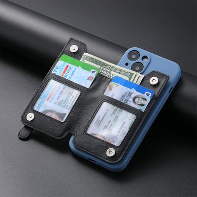 Universal Mobile Phone CardCase Multi CardHolder Zipper Back Sticker Case For Iphones 8-14 Samsung Note Galaxy S23 Etc.