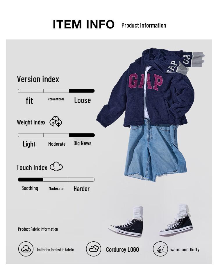 Gap Women's 2025 Autumn Corduroy Logo Loose Hoodie