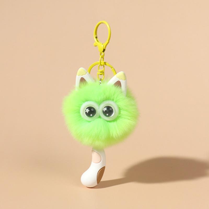 Niedlicher Rexkaninchenhaar Kätzchen Schlüsselanhänger Anhänger Mädchen Herz Plüsch Cartoon Puppe Puppe Taschenzubehör Geschenk