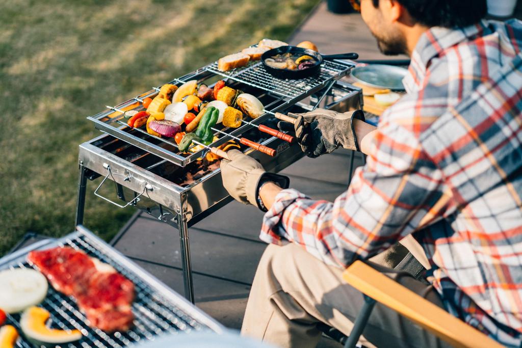 Onoe Seisakusho Evolve BBQ Stove 65HL Unit M Height Adjustable 29 X Bonfire Stand Grill BBQ Stove Camping (ONOE) - EV-65HL [1 (mesh 61cm) Equipment]