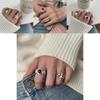 Copper Unique Fashion Ring Featuring Contemporary Open Design And Black Onyx Stone
